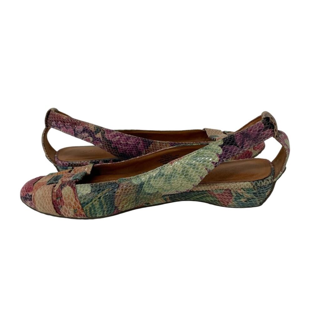 Gentle Souls Kenneth Cole It's So Fun Leather Floral Sling Back Sandals Sz 8.5M - Picture 4 of 13